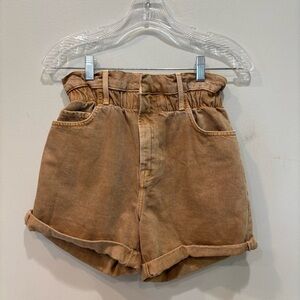 Frame Denim Elastic High Paperbag Waist Shorts Women’s Size XS